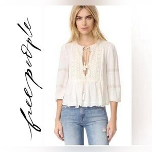 Free People Women's The Wild Life Embroidered Blouse - Size Small